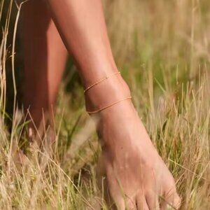 Summer Anklet Waterproof Jewelry Double Layer Gold Beaded Anklet Non-tarnish
